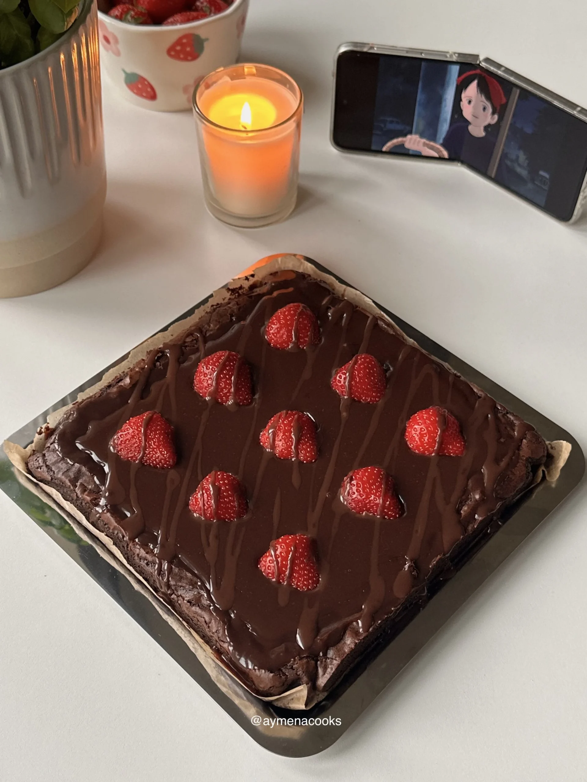 chocolate covered strawberry brownies