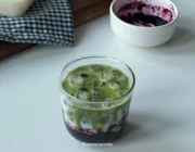 blueberry matcha latte